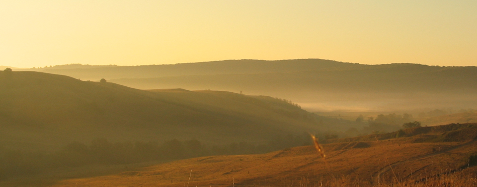 Sunrise over the hills of Transylvania